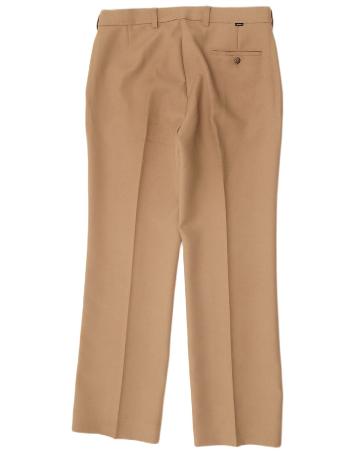 Levi's Mens Straight Suit Trousers W36 L32 Beige Polyester