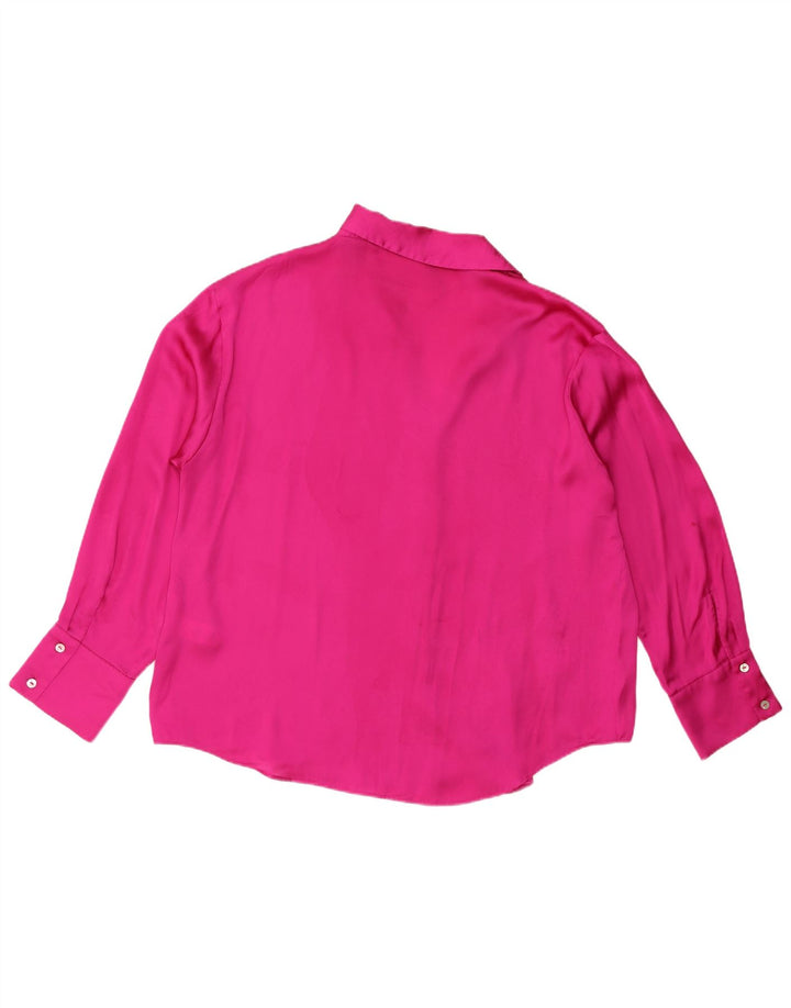 Zara Womens Shirt Blouse UK 20 2XL Pink Polyester