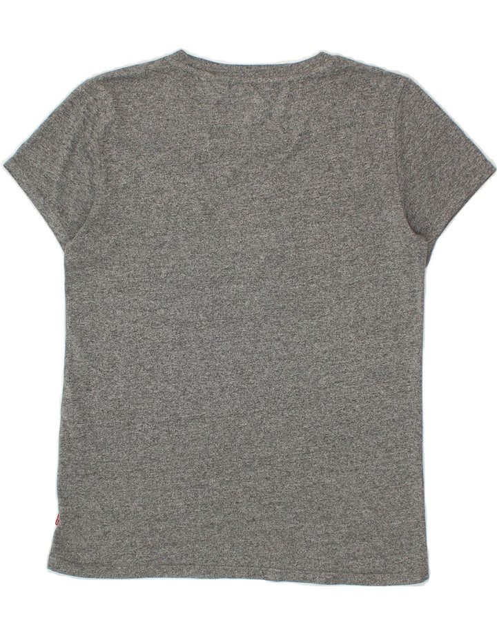 LEVI'S Womens Graphic T-Shirt Top UK 12 Medium Grey Flecked Vintage Levi's and Second-Hand Levi's from Messina Hembry 