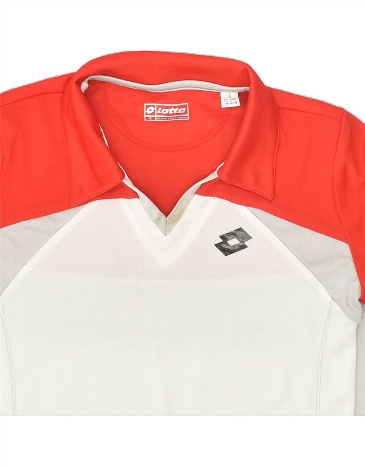 LOTTO Boys Polo Shirt 9-10 Years Small  Red Colourblock Polyester | Vintage Lotto | Thrift | Second-Hand Lotto | Used Clothing | Messina Hembry 