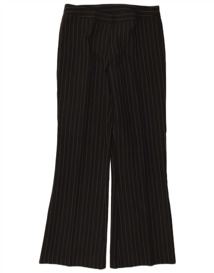 A WEAR Womens Bootcut Casual Trousers UK 14 Medium W30 L32 Black Striped