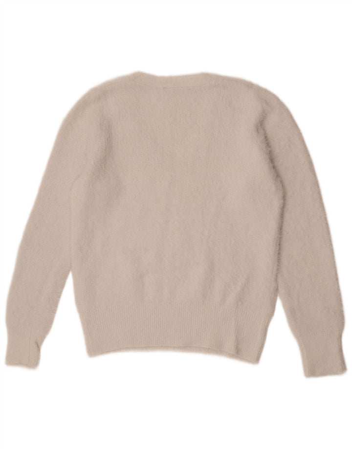 Marks & Spencer Womens V-Neck Jumper Sweater UK 12 Medium Off White