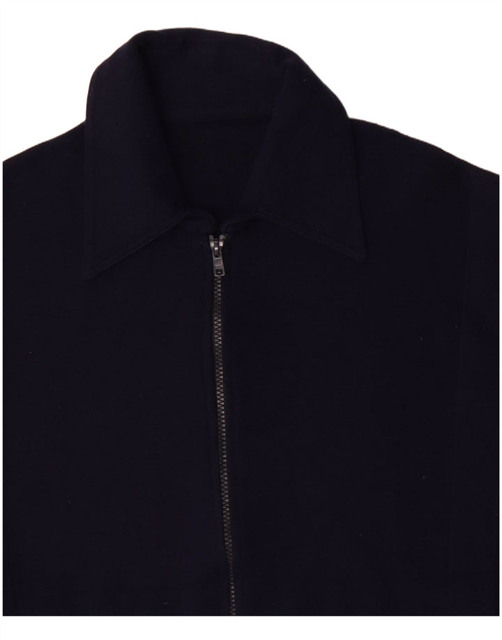 Vintage Mens Cardigan Sweater Medium Navy Blue Wool