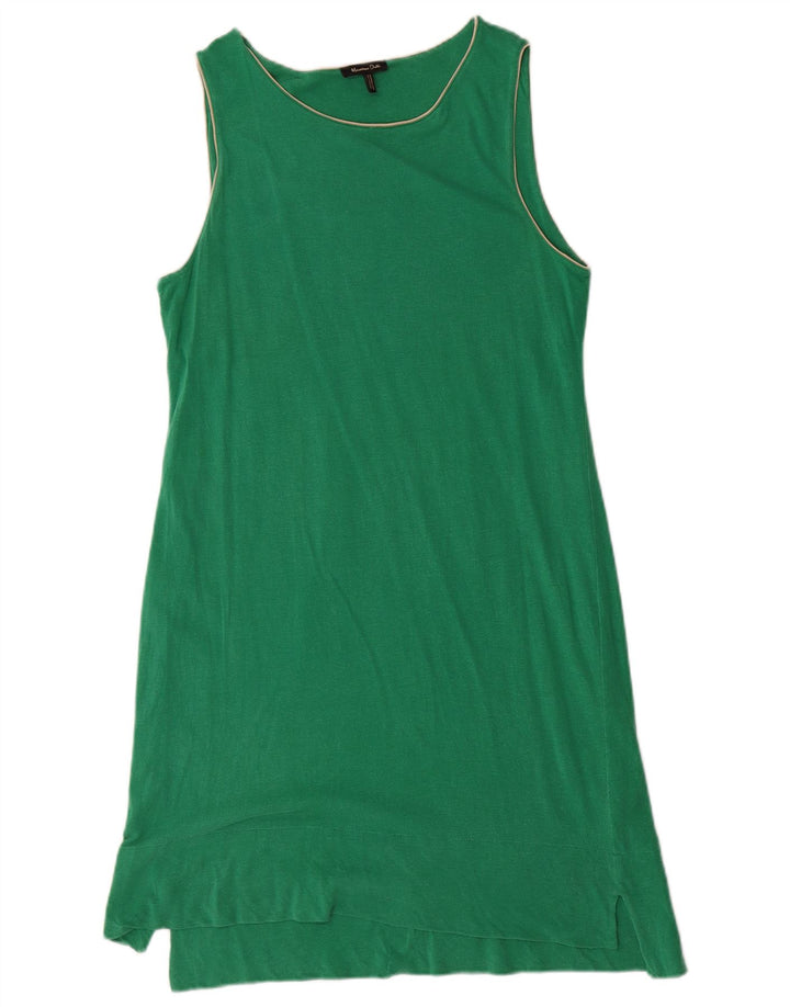 MASSIMO DUTTI Womens Sleeveless T-Shirt Dress UK 12 Medium Green