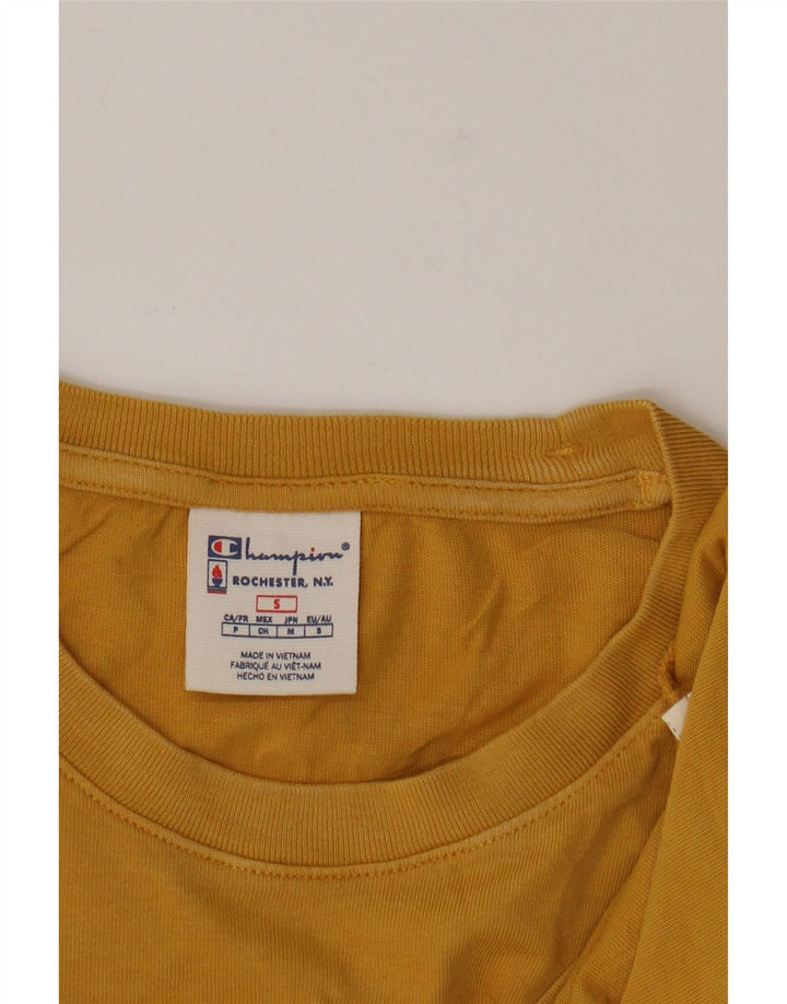 Champion Mens T-Shirt Top Small Yellow