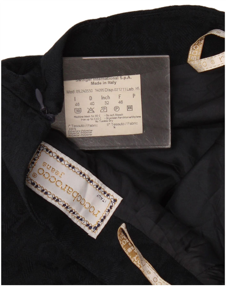 Roccobarocco Womens Graphic A-Line Skirt IT 46 Large W30 Navy Blue