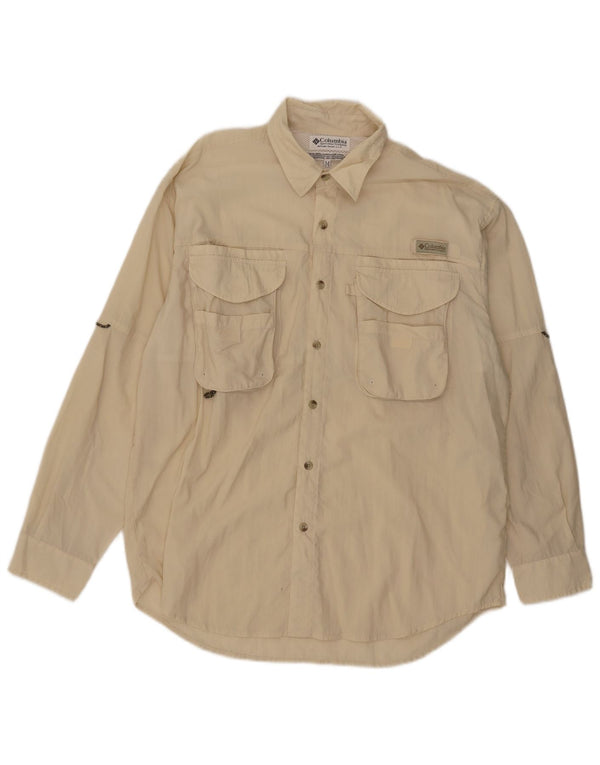 Columbia Mens Shirt Medium Beige Nylon