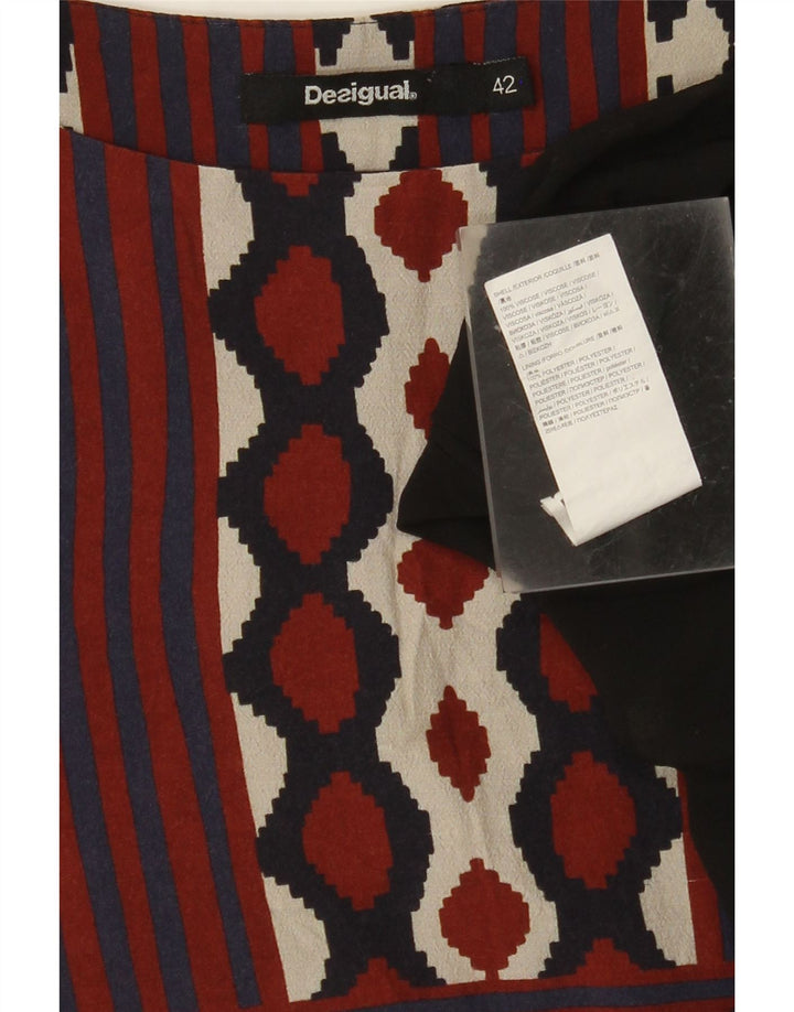 DESIGUAL Womens A-Line Dress EU 42 Large Multicoloured Geometric