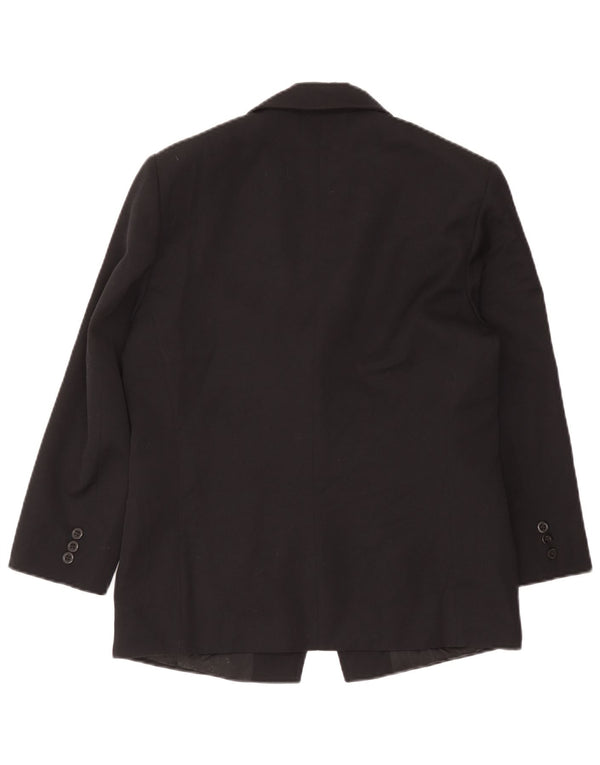 Marella Womens 1 Button Blazer Jacket UK 14 Large Black Wool