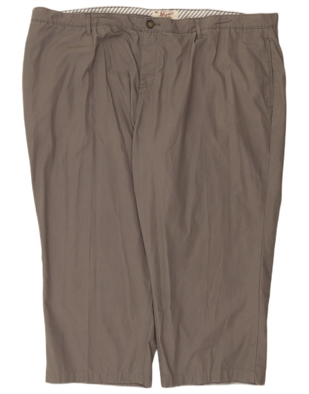 Penguin Mens Cropped Trousers W54 L25 Grey Cotton