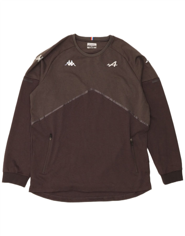 Kappa Mens Graphic Top Long Sleeve 5XL Grey Polyester