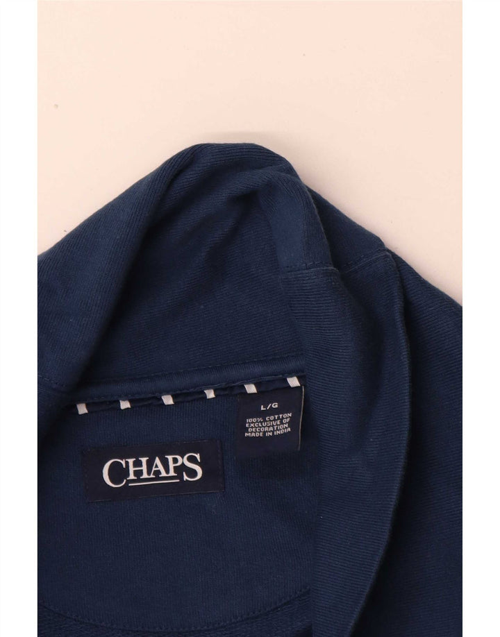 Chaps Mens Tracksuit Top Jacket Large Navy Blue Cotton
