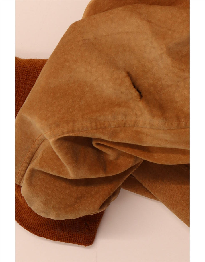 VINTAGE Mens Suede Bomber Jacket UK 42 XL Brown Leather