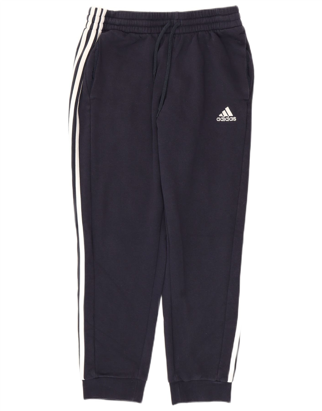 ADIDAS Mens Tracksuit Trousers Joggers Large Navy Blue Cotton