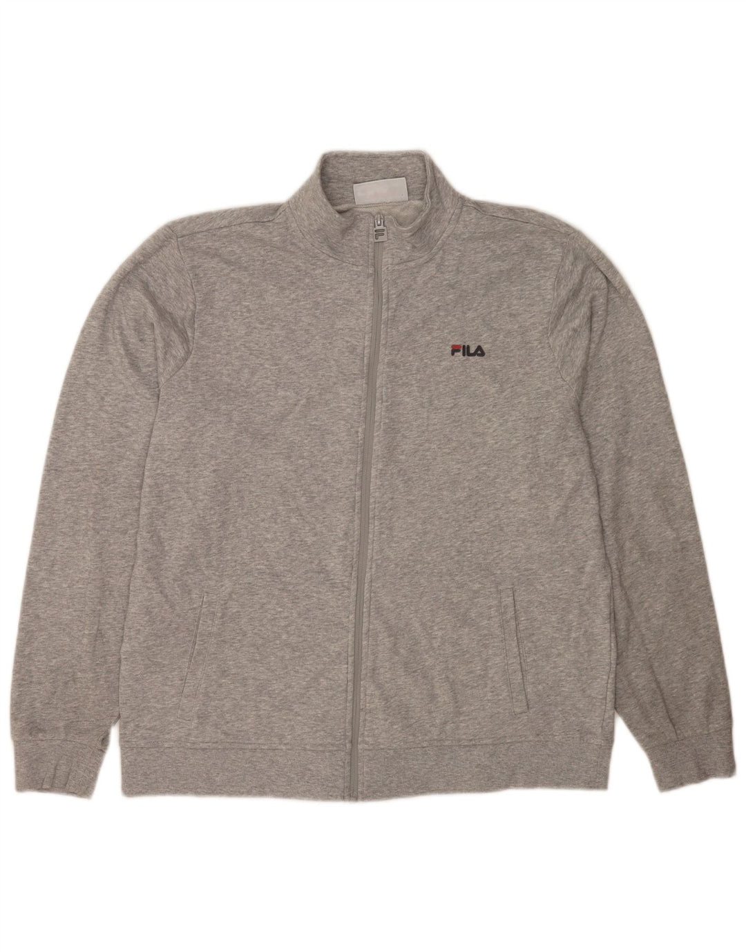 Fila Mens Tracksuit Top Jacket 2XL Grey Flecked Cotton