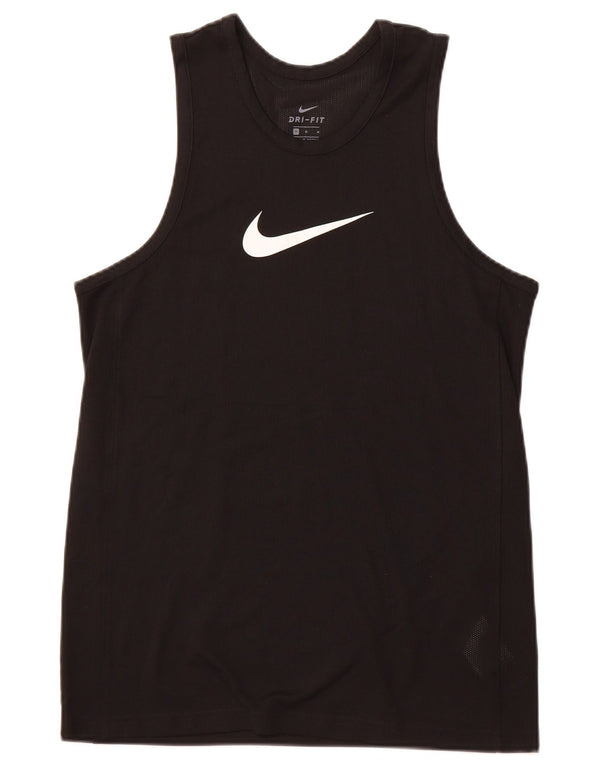 NIKE Mens Dri Fit Graphic Vest Top Medium Black Polyester Sports