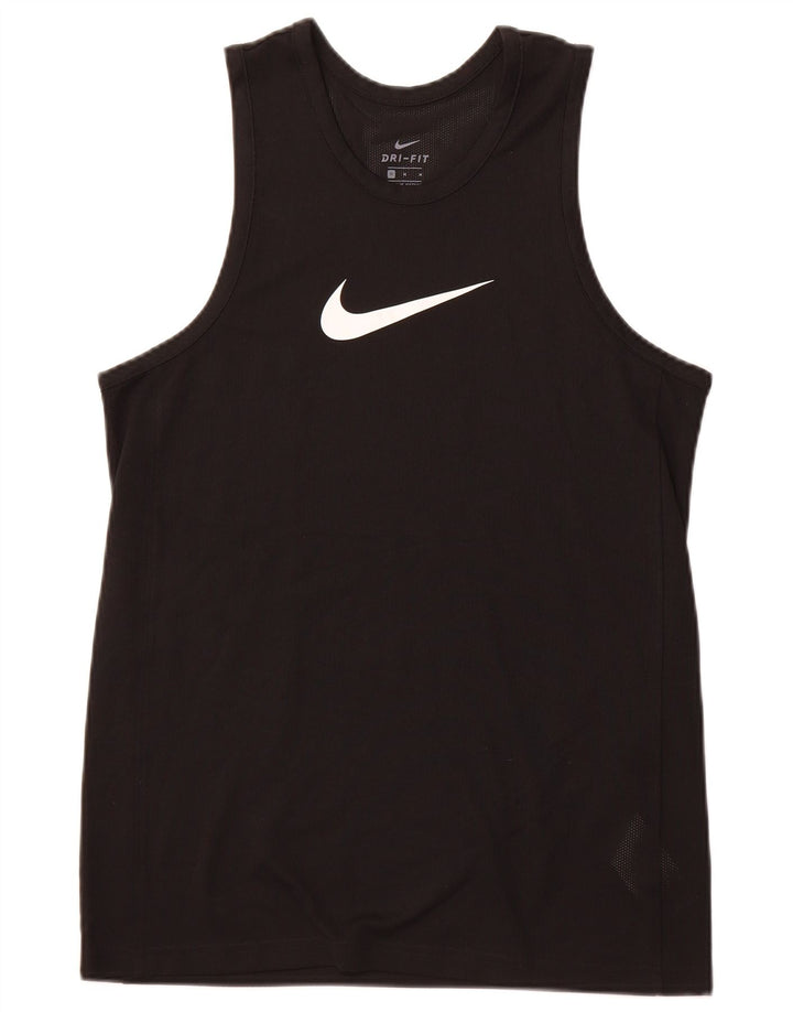 NIKE Mens Dri Fit Graphic Vest Top Medium Black Polyester Sports