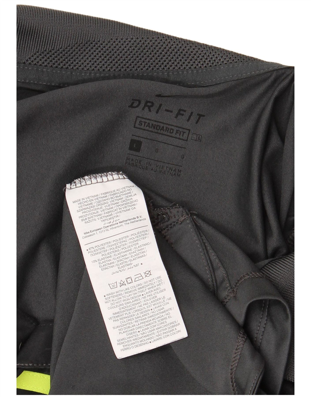 Nike Mens Dri Fit Standard Fit Polo Shirt Large Grey Colourblock Polyester