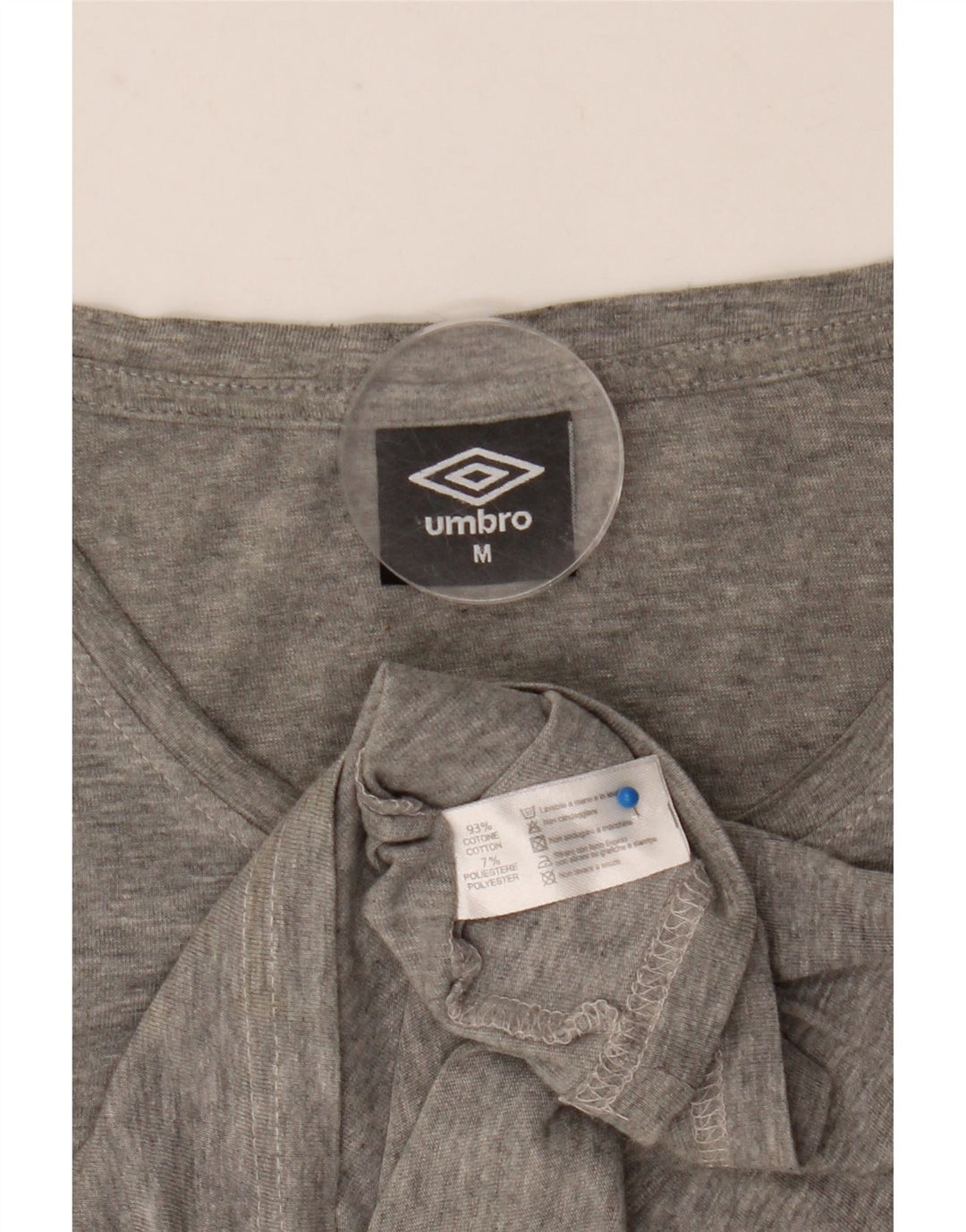 Umbro Mens Graphic T-Shirt Top Medium Grey Flecked Cotton