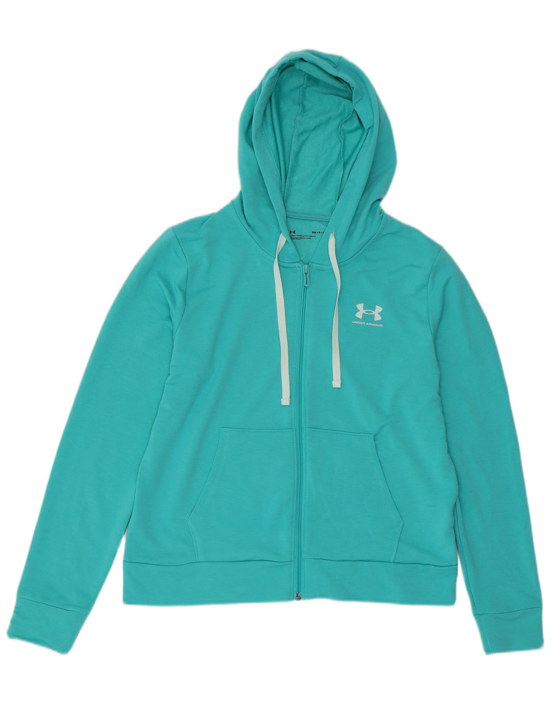 UNDER ARMOUR Womens Oversized Zip Hoodie Sweater UK 10 Small Turquoise