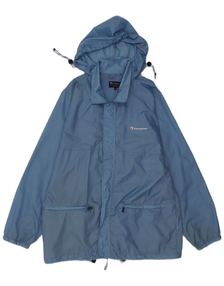 Champion Mens Hooded Rain Jacket UK 38 Medium Blue Polyamide