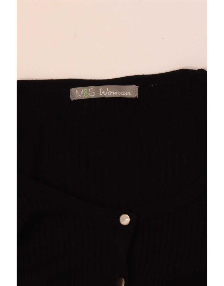 Marks & Spencer Womens Cardigan Sweater UK 14 Medium Black