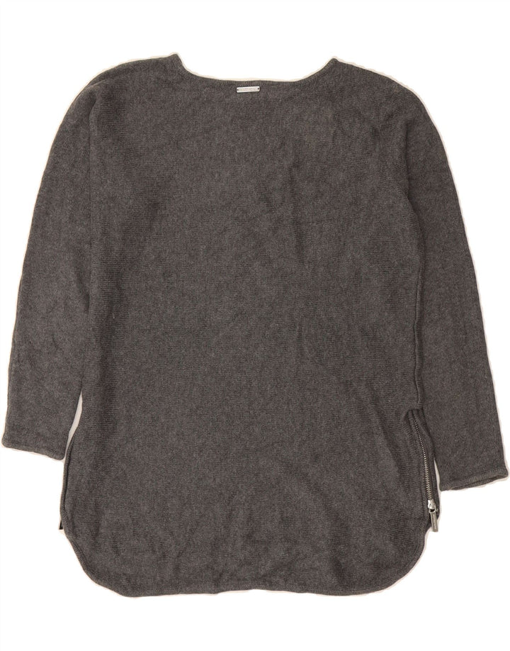 MICHAEL KORS Womens Boat Neck Jumper Sweater UK 14 Medium Grey Vintage Michael Kors and Second-Hand Michael Kors from Messina Hembry 
