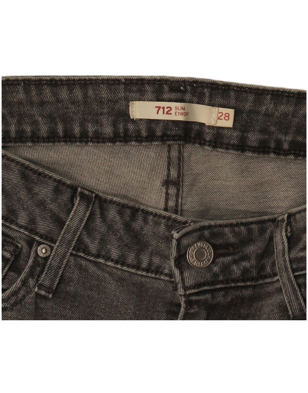 Levi's Womens 712 Slim Jeans W28 L26 Grey