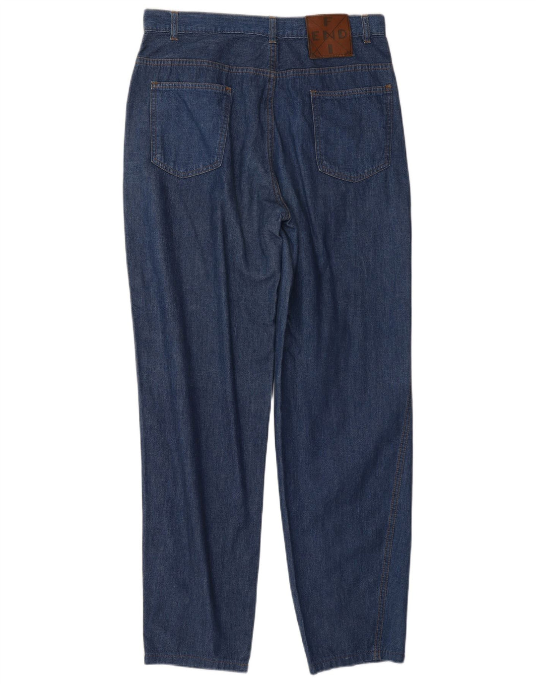 FENDI Womens High Waist Tapered Jeans IT 46 Large W30 L29 Blue Classic