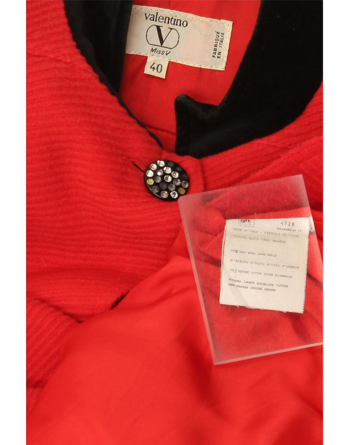 Valentino Womens Oversized Overcoat IT 40 Small Red Colourblock Wool