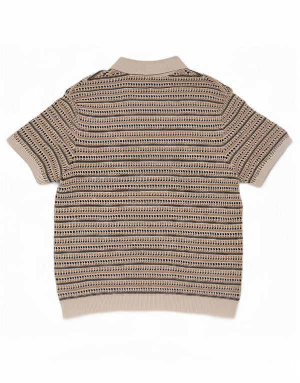 Marks & Spencer Mens Polo Neck Jumper Sweater 2XL Multicoloured Striped