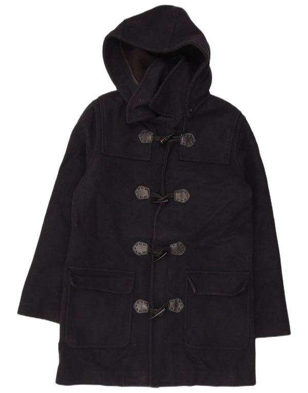 VINTAGE Womens Hooded Duffle Coat UK 18 XL Navy Blue Wool