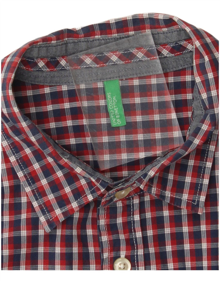 BENETTON Mens Shirt Small Red Check