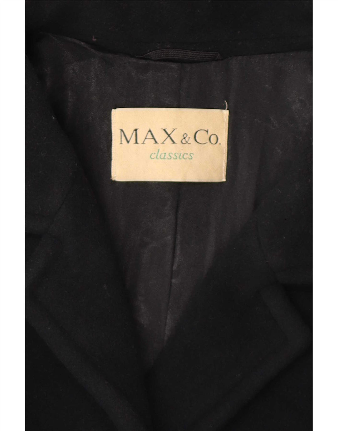 Max & Co. Womens Overcoat UK 14 Large Black Wool