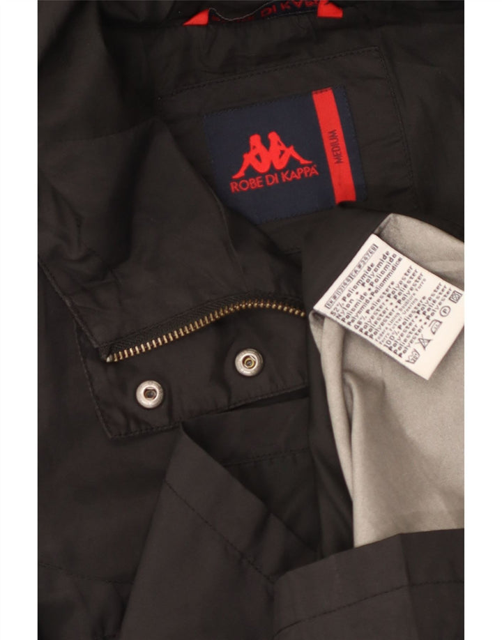 Kappa Womens Hooded Overcoat UK 12 Medium Black Polyamide