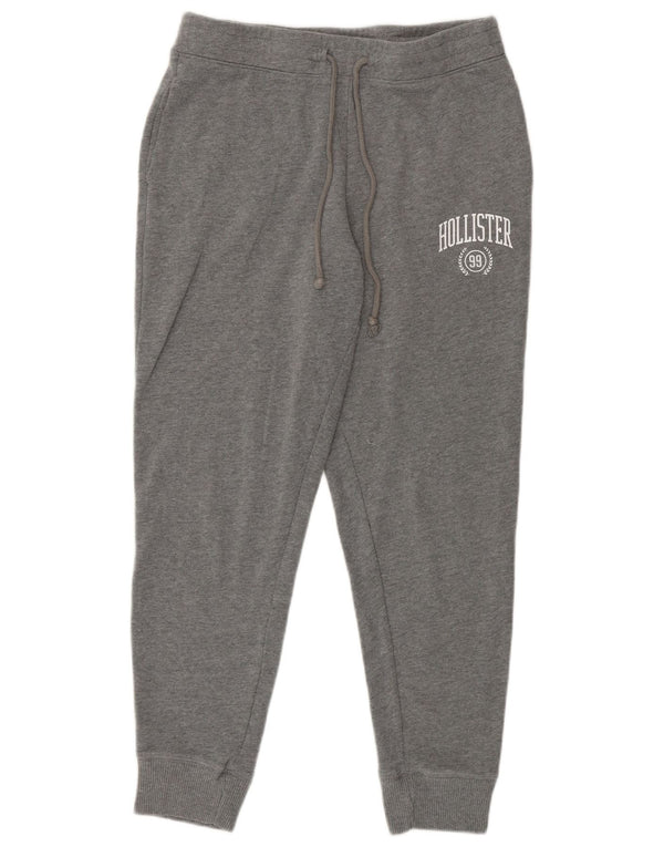 Hollister Womens Tracksuit Trousers Joggers UK 14 Medium Grey Cotton