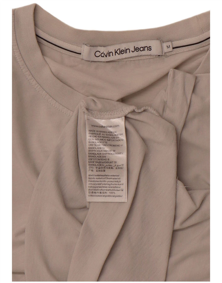 CALVIN KLEIN JEANS Mens Graphic T-Shirt Top Medium White Cotton