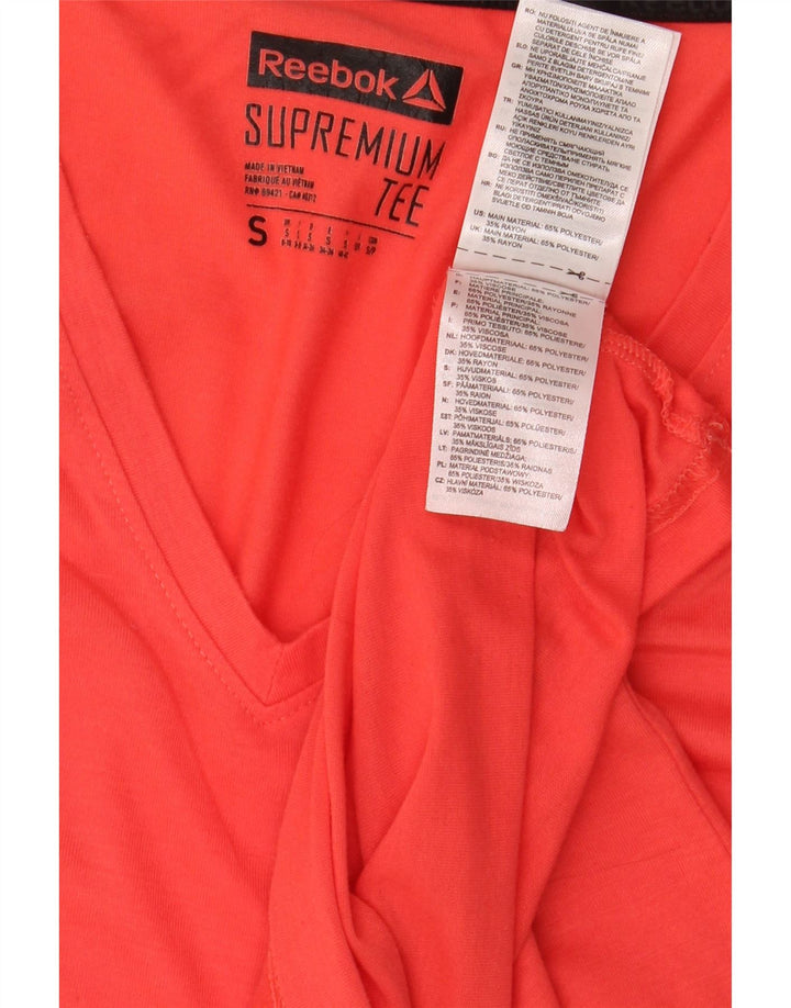 Reebok Womens T-Shirt Top UK 8/10 Small Red Polyester