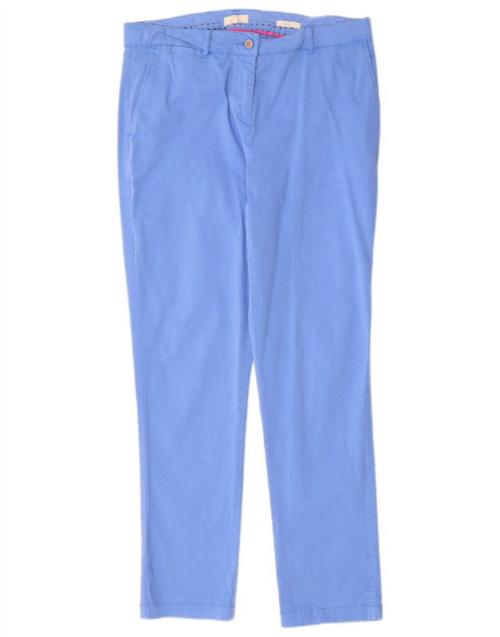 JOULES Womens Relaxed Fit Chino Trousers UK 14 Large W34 L30 Blue Cotton