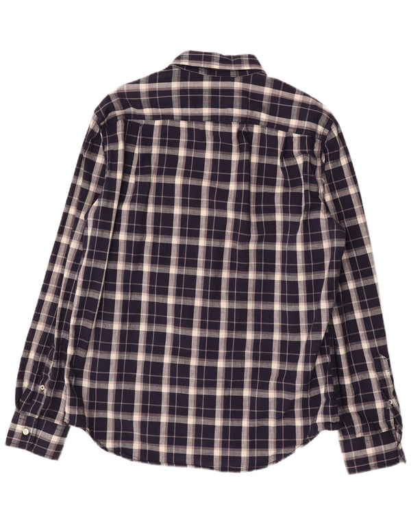 American Eagle Mens Shirt Medium Navy Blue Check Cotton