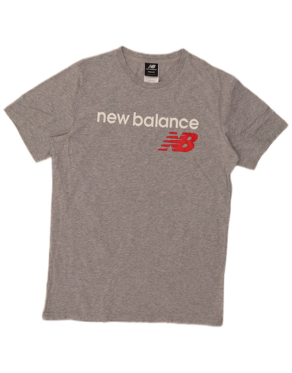 New Balance Mens Graphic T-Shirt Top Medium Grey Flecked Cotton