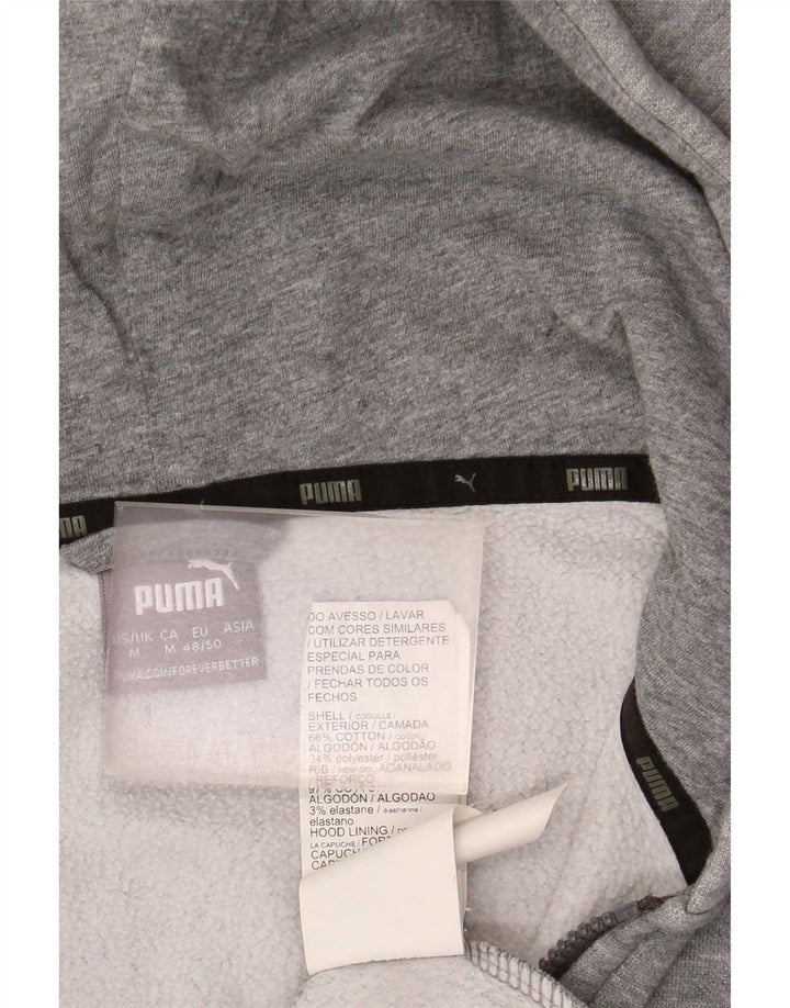 Puma Mens Zip Hoodie Sweater Medium Grey Cotton