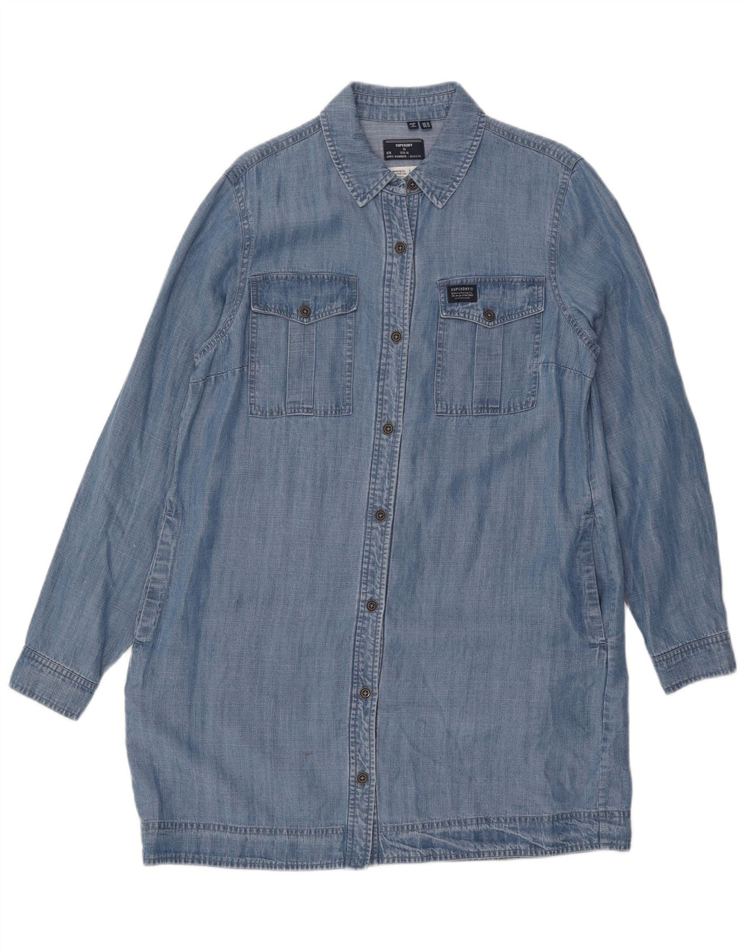 Superdry Womens Denim Dress UK 14 Large Blue Lyocell