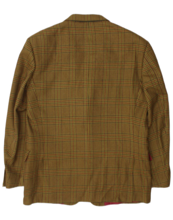 Brooksfield Mens 2 Button Blazer Jacket UK 40 Large Khaki Check
