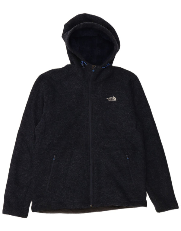 THE NORTH FACE Mens Hooded Cardigan Sweater Large Navy Blue Polyester