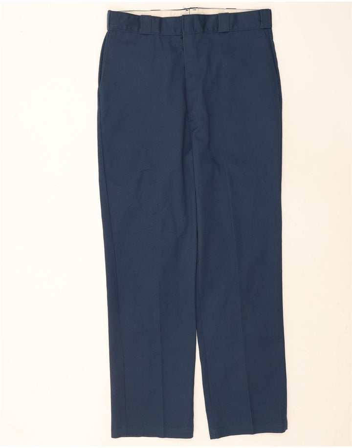 Dickies Mens Straight Chino Trousers W38 L34 Navy Blue Polyester