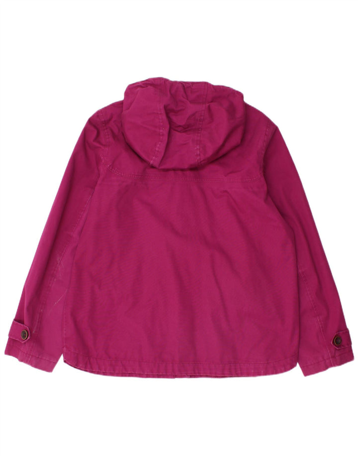 JOULES Womens Hooded Windbreaker Jacket UK 14 Large Pink Cotton