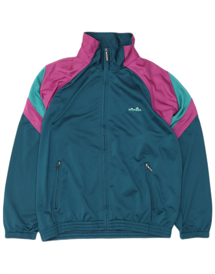 Ellesse Mens Tracksuit Top Jacket Large Blue Colourblock Polyester