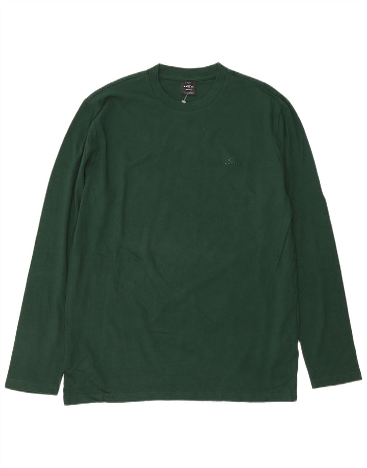 OAKLEY Mens Regular Fit Top Long Sleeve Medium Green Cotton