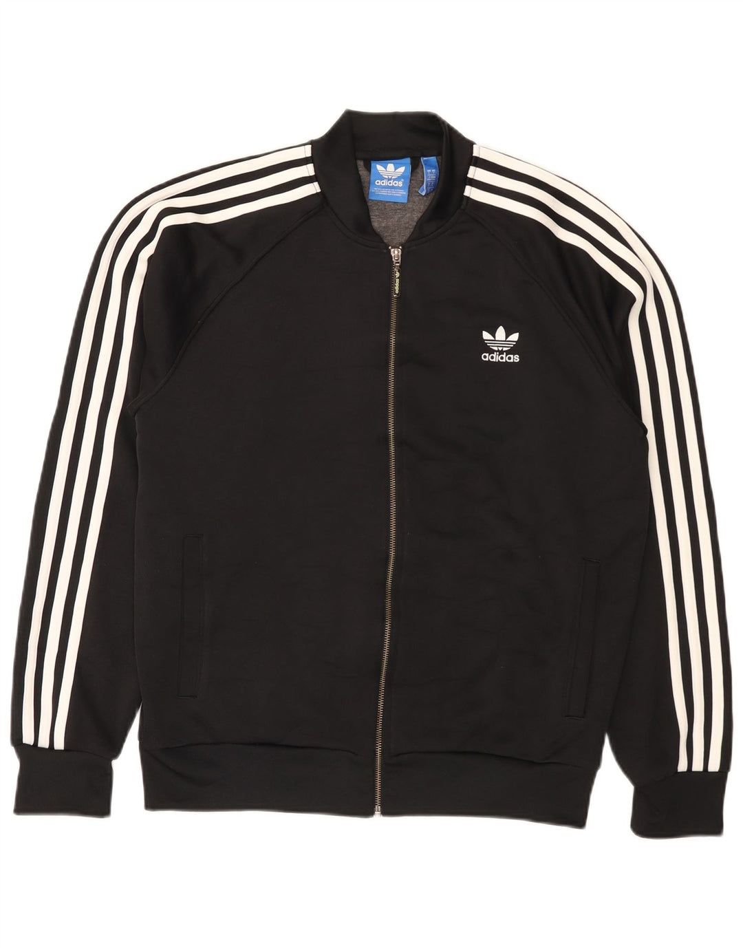 Adidas Mens Tracksuit Top Jacket Large Black Polyester